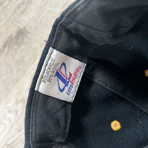 Vintage Logo Athletic Pittsburgh Steelers Hat Snapback NFL‎ Black Wool Blend Cap - Picture 4 of 9